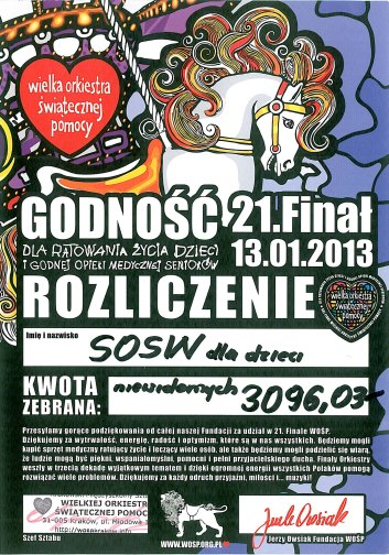 Rozliczenie i podziękowanie dla Ośrodka 